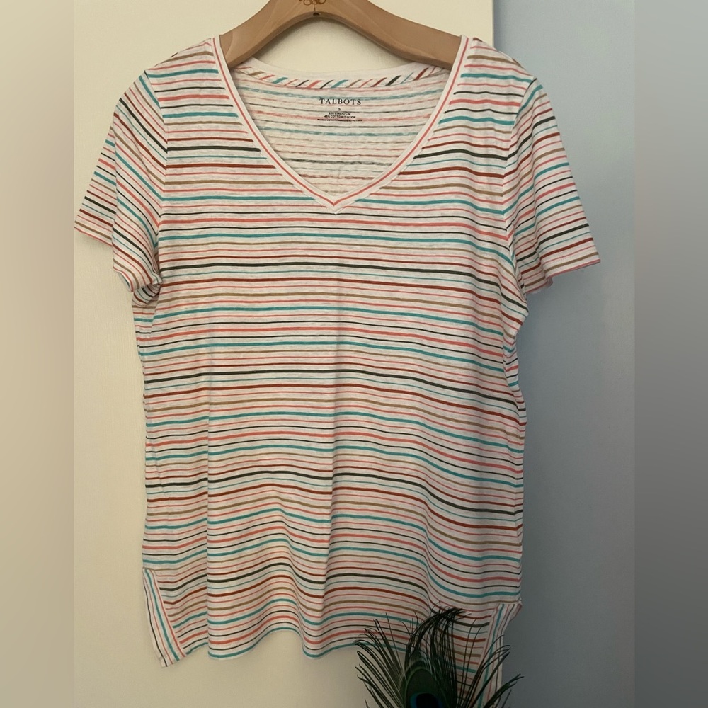 Short Sleeve Striped Tunic, Talbots